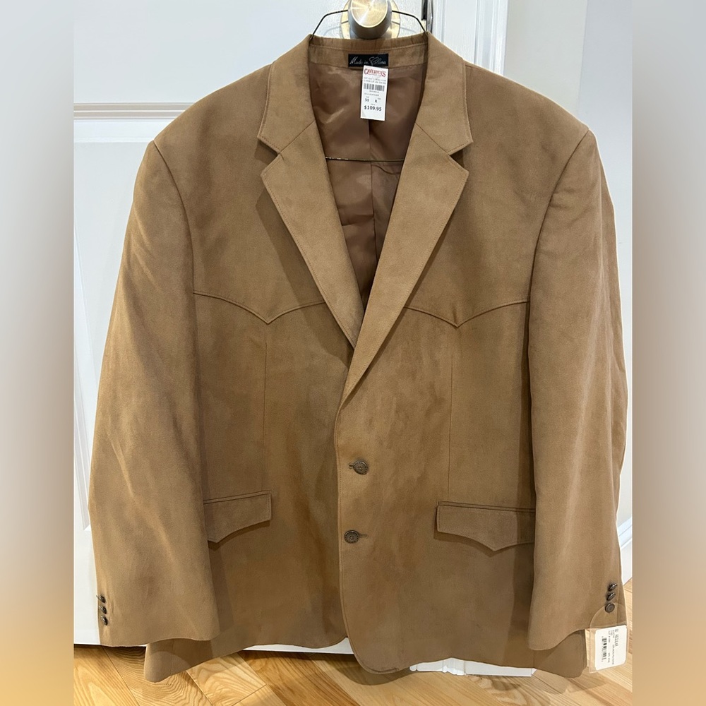 Cavender’s Men's Suede Suit Coat, Tan